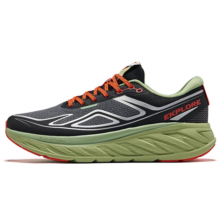 Erke Chiye Slip Resistant Abrasion Resistant Low top Casual Running Shoes Men’s Gray Black Green
