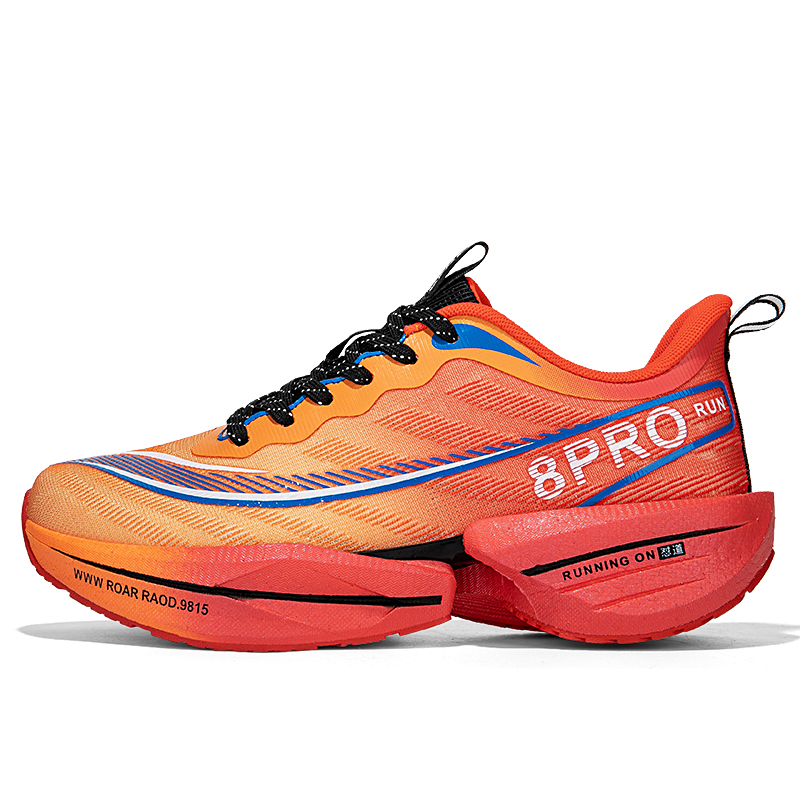 TAYAO Cushioning Slip Resistant Breathable Low top Casual Running Shoes Unisex Fire Red