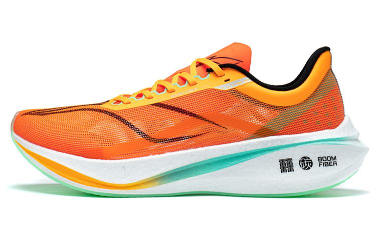 Li Ning Feidian 3 Challenger Abrasion Resistant Breathable Low top Marathon Running Shoes Men's Neon Bright Orange