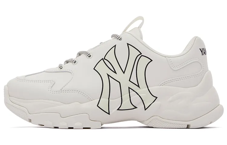 MLB Big Ball Chunky Height Increasing Low top Chunky Sneakers Unisex Ivory White