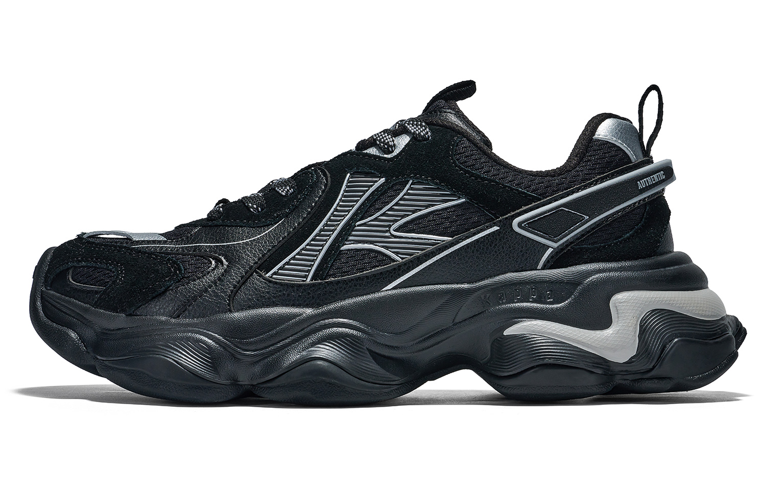 Kappa Slip Resistant Abrasion Resistant Low top Running Shoes Unisex Black