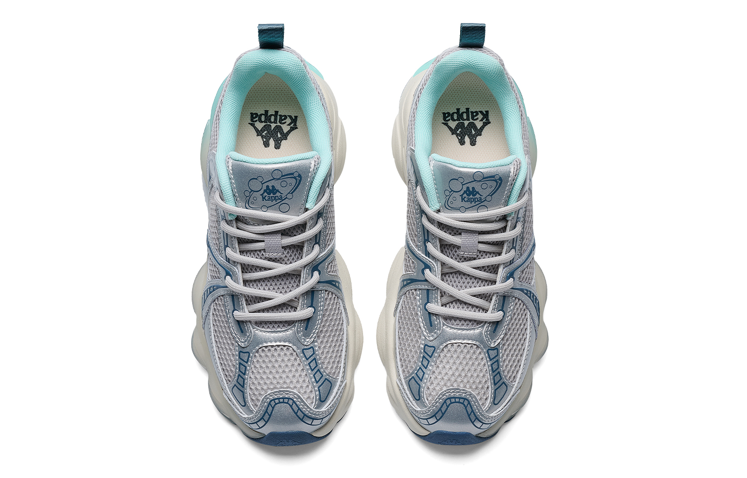 Kappa SERIES Abrasion Resistant Low top Casual Running Shoes Women’s Silver Cool Gray Floating Blue