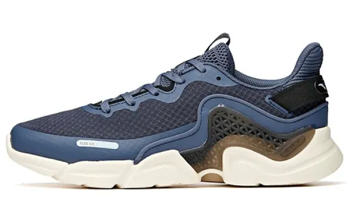 Anta Cushioning Slip Resistant Abrasion Resistant Breathable Low top Running Shoes Men's Blue Brown