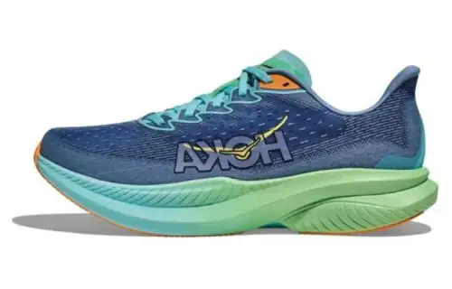 HOKA ONE ONE MACH 6 competition training Y2K retro running shoes, non-slip, wear-resistant and breathable, low-top training and racing running shoes, same style for men and women, blue and green