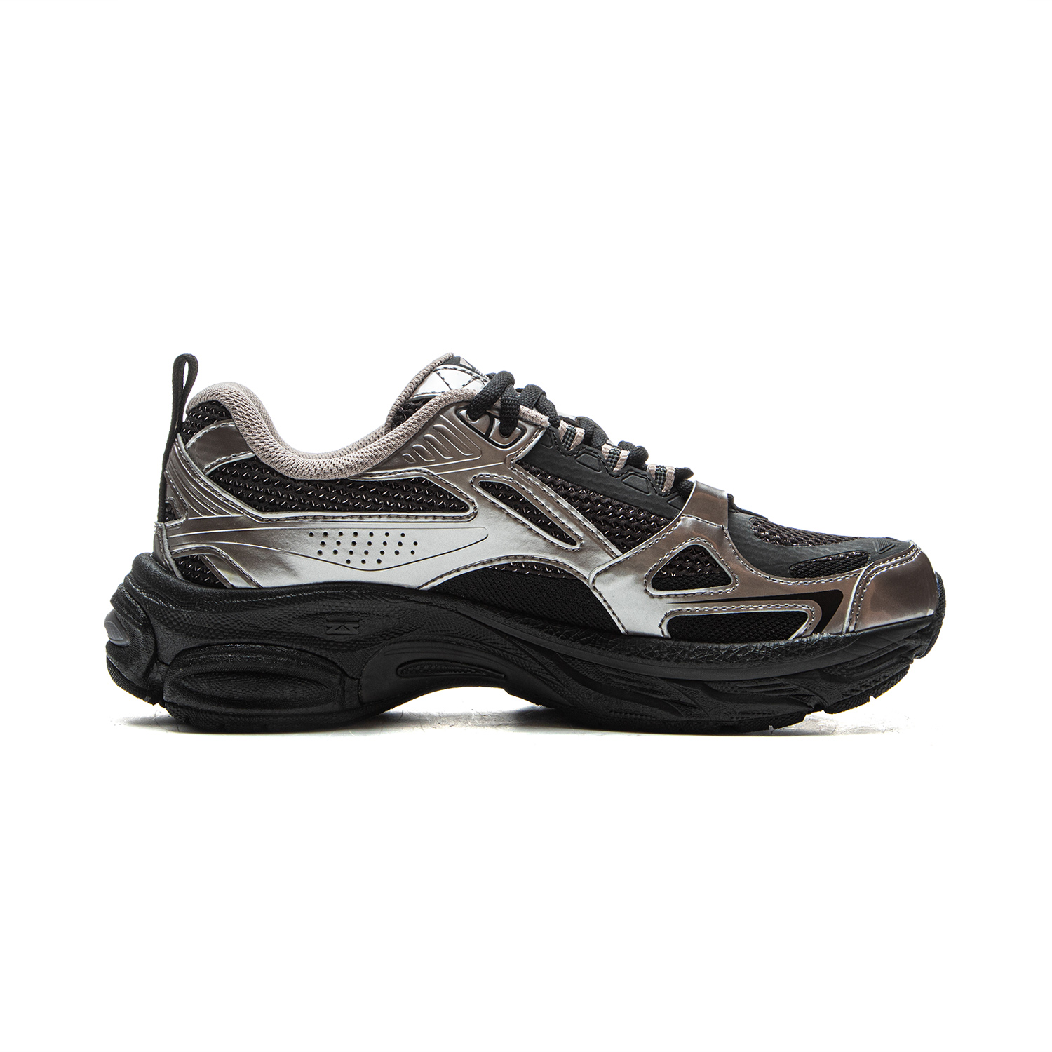 Li Ning Fuyao Boom Cushioning Slip Resistant Abrasion Resistant Rebound Low top Running Shoes Women’s Silver Black