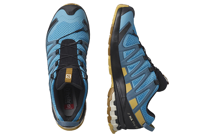 SALOMON XA Pro 3D V8 Mesh, Textile, Leather Abrasion Resistant Low top Running Shoes Men’s Blue Black