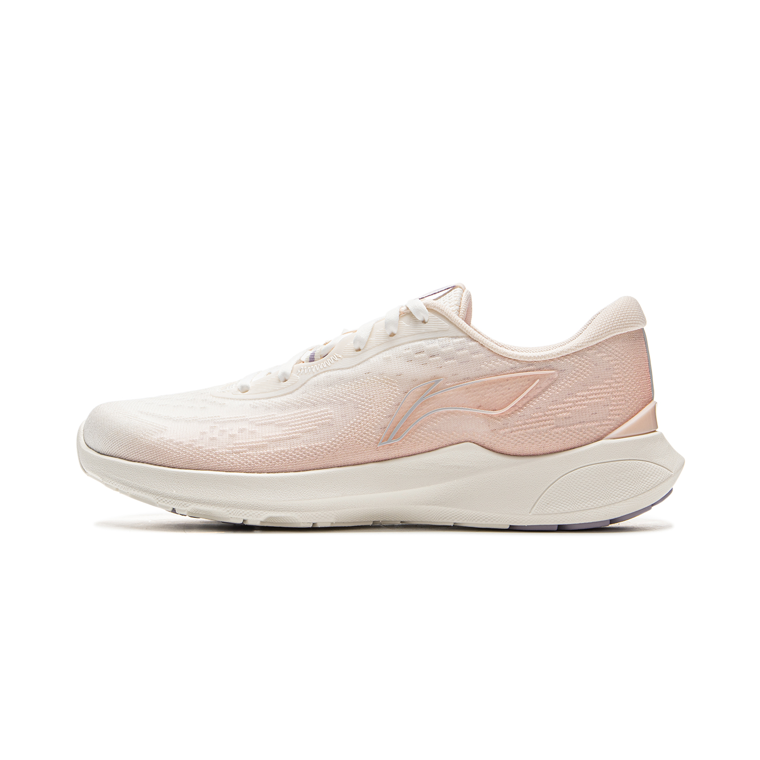Li Ning Qingyi Cushioning Slip Resistant Lightweight Low top Sprint Running Shoes Women's Mist White/Light Bud Orange