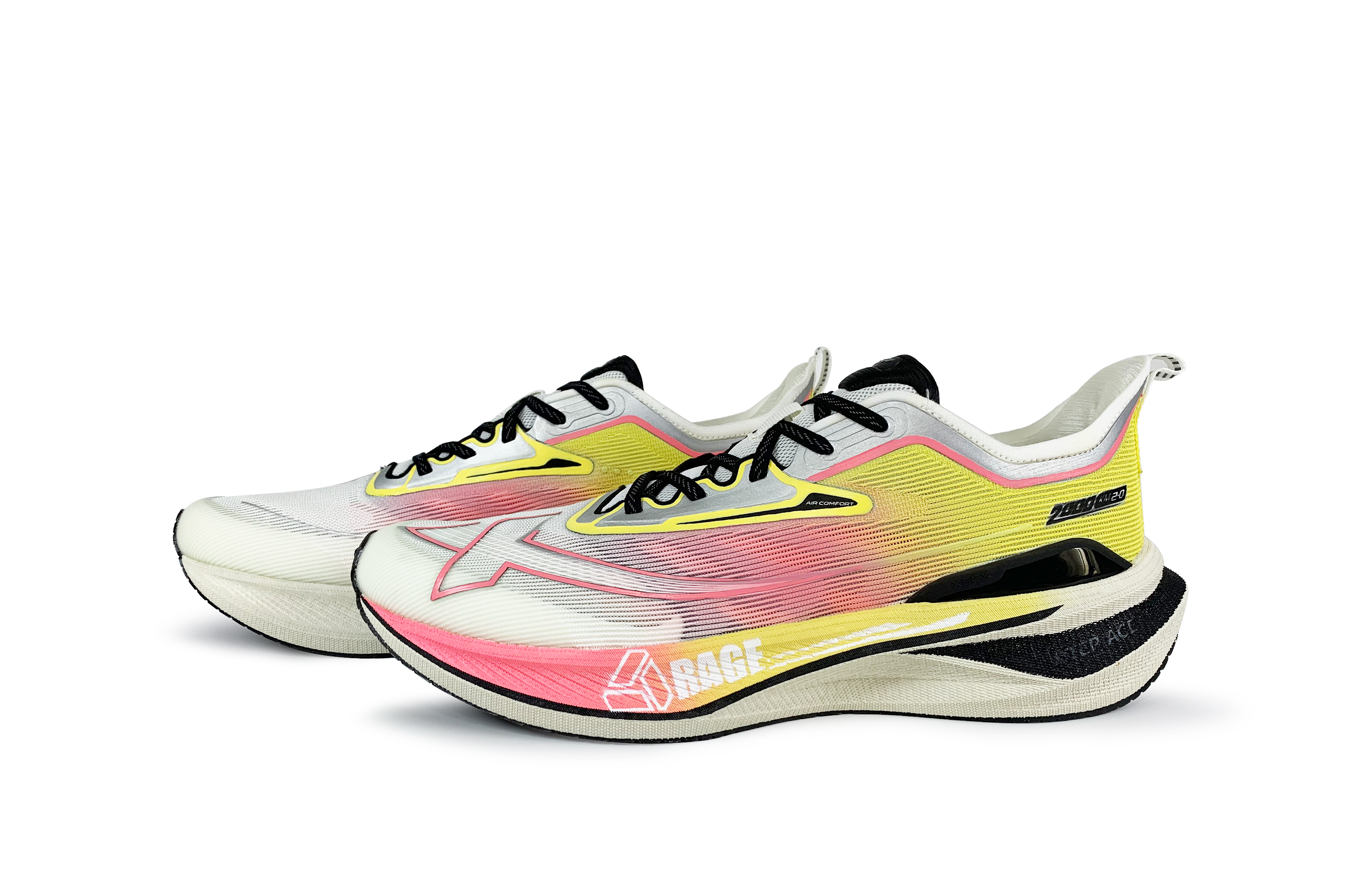 XTEP 2000km 2.0 Running Shoes Men’s Low Top Pink/Yellow
