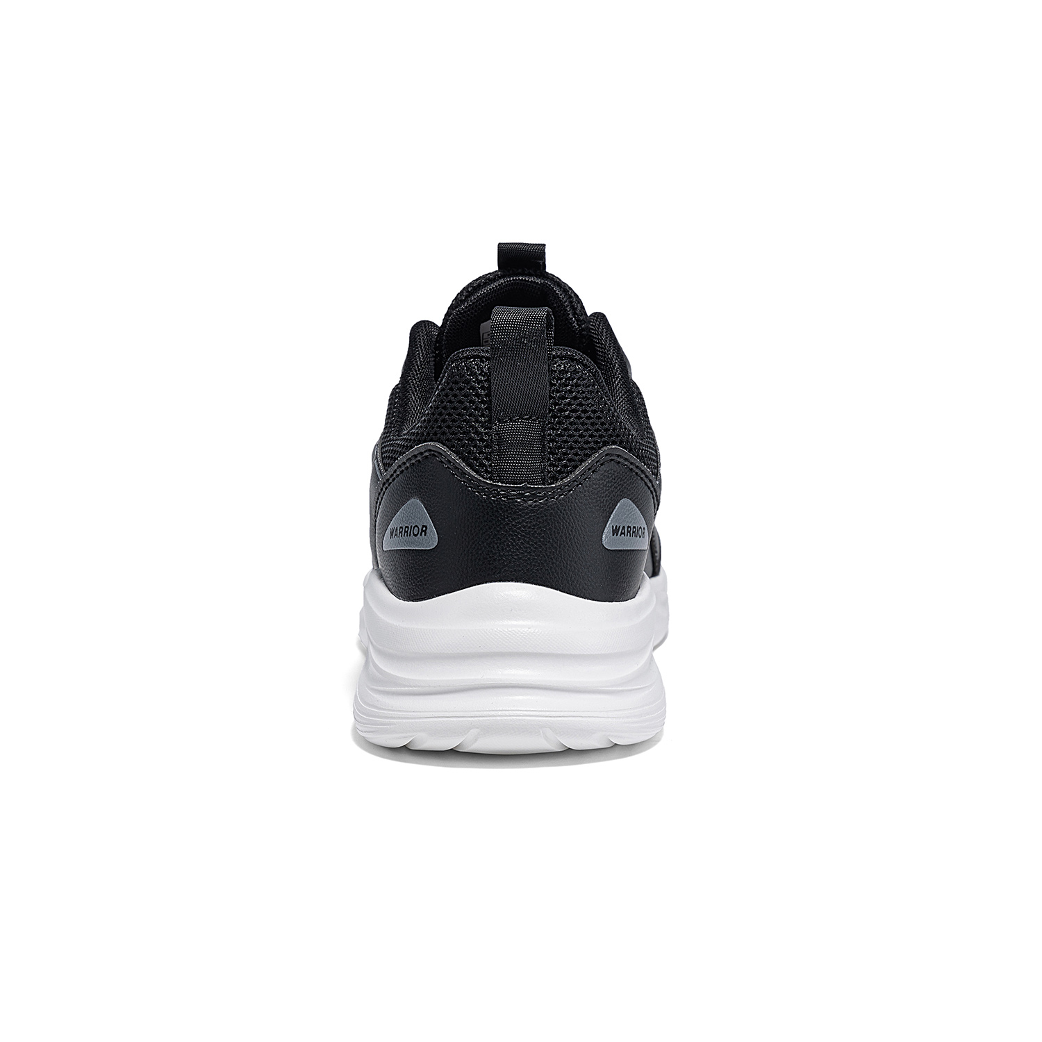 Warrior Synthetic Leather Cushioning Abrasion Resistant Lightweight Low top Running Shoes Unisex Black