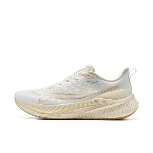 Xtep Two Thousand Kilometers 3.0 Gold List Title Trendy Versatile Shock Absorbing Anti-Slip Wear Resistant Low Top Training Long Distance Running Sprint Physical Test Running Shoes Women's White Apricot