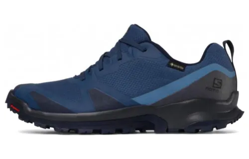 SALOMON TREKKER Leather Slip Resistant Abrasion Resistant Low top Outdoor Shoes Blue Black