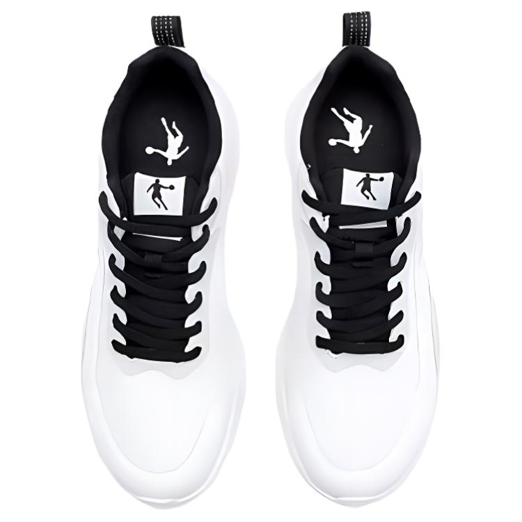 QIAODAN Slip Resistant Abrasion Resistant Low top Casual Sprint Running Shoes Men’s White