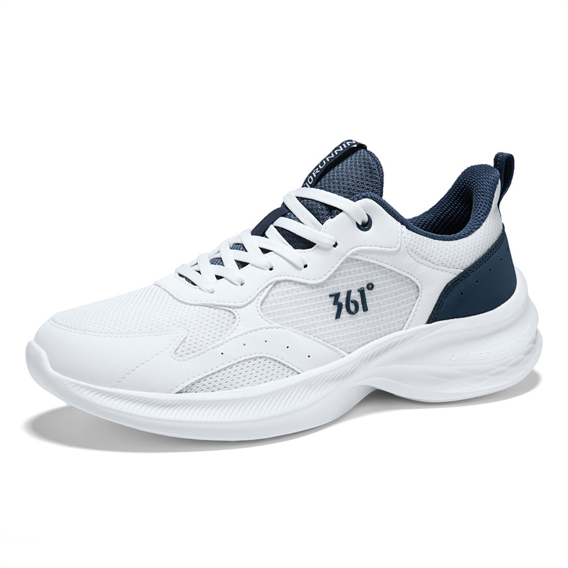 361° Cushioning Breathable Lightweight Low top Casual Running Shoes Men’s Feather White Nostalgic Blue