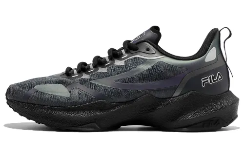 BTS x FILA Textile, Synthetic Leather Low top Casual Running Shoes Unisex Black Gray Korean Style