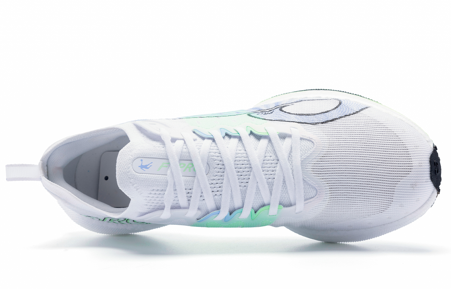QIAODAN Cushioning Slip Resistant Abrasion Resistant Low top Running Shoes Women’s White Green