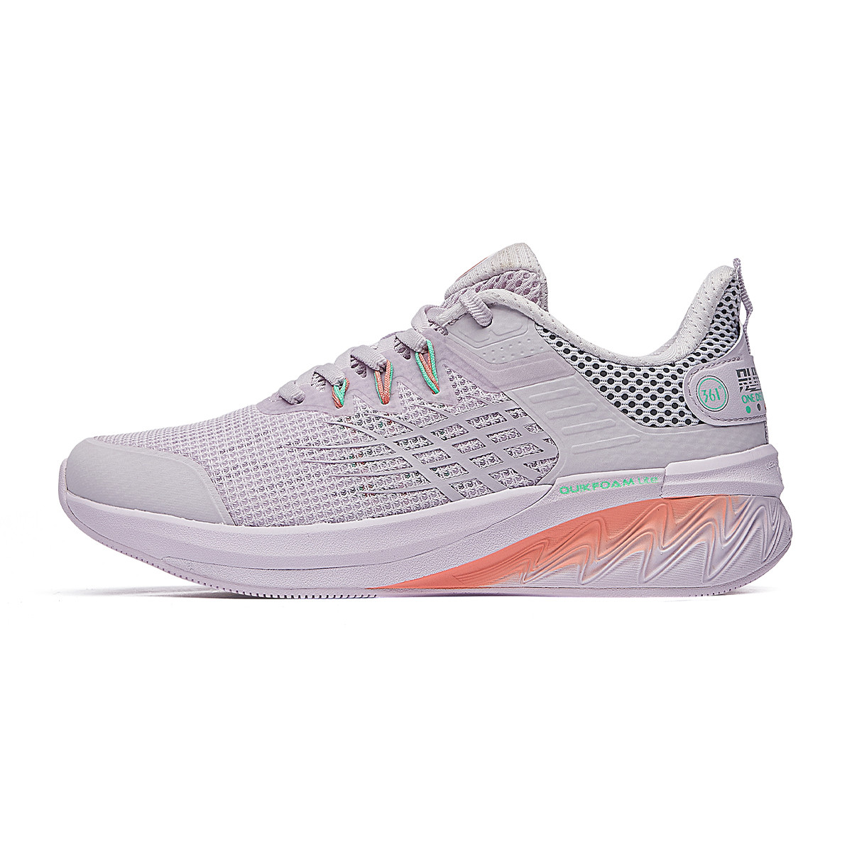 361° Buffering and shock-absorbing technology, shock-absorbing and lightweight, low-cut casual running shoes, women's purple