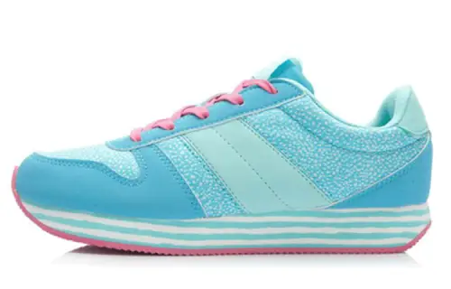Li Ning Abrasion Resistant Slip Resistant Low top Running Shoes Women's Blue