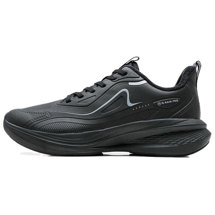 QIAODAN Fleece Lined Thermal Slip Resistant Abrasion Resistant Low top Casual Running Shoes Men’s Black