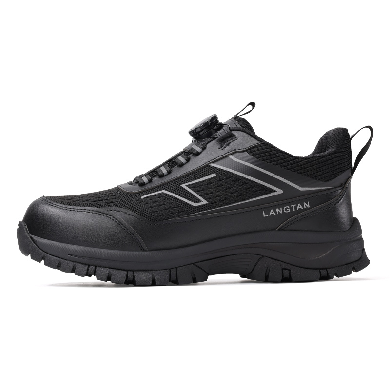 LANGTAN Non slip, Wear resistant, Impact resistant Low top Outdoor Shoes Men’s Black