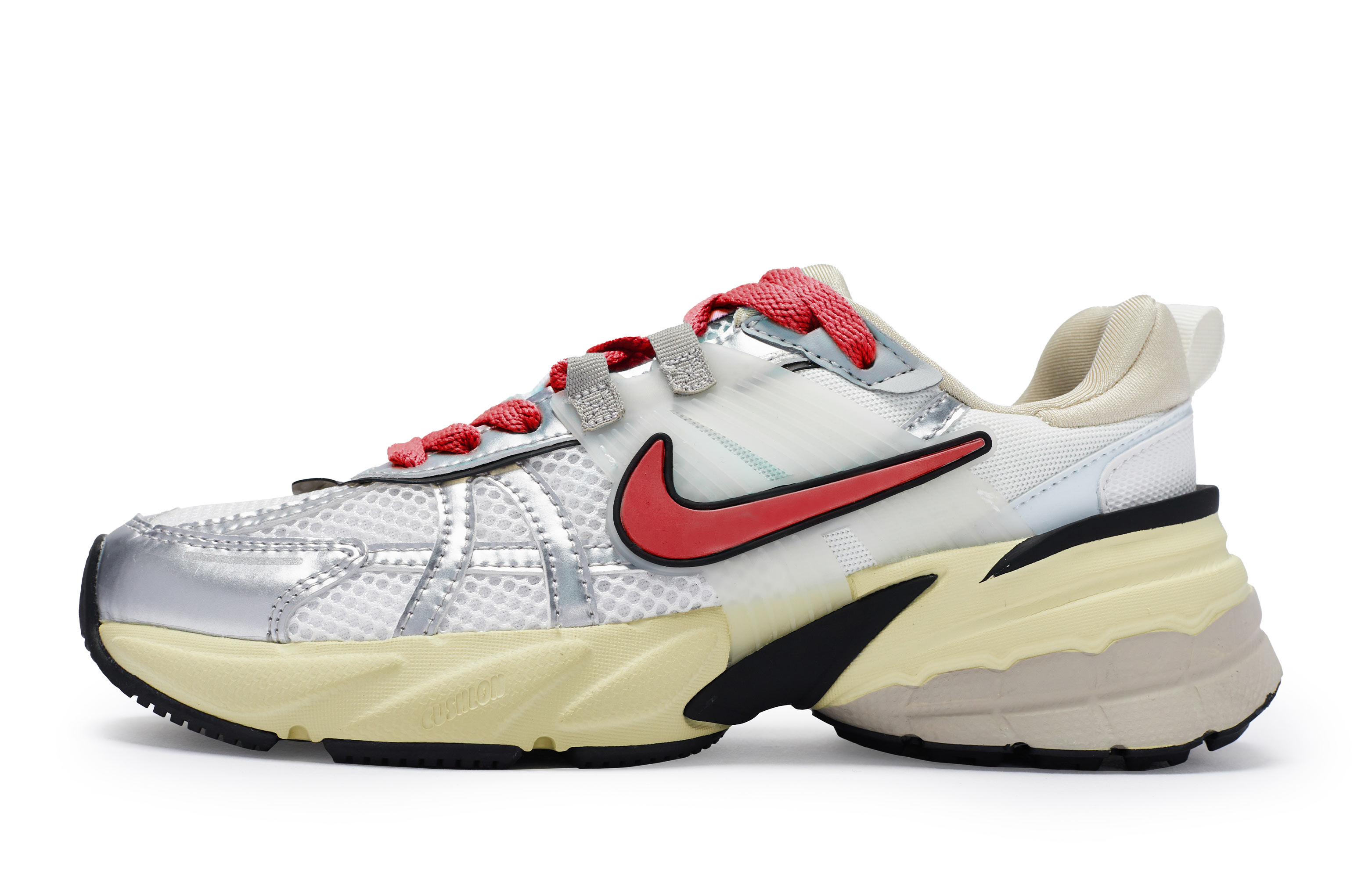 Nike V2K Run Cushioning Slip Resistant Cushioning Slip Resistant Low top Running Shoes Women’s White Silver Red