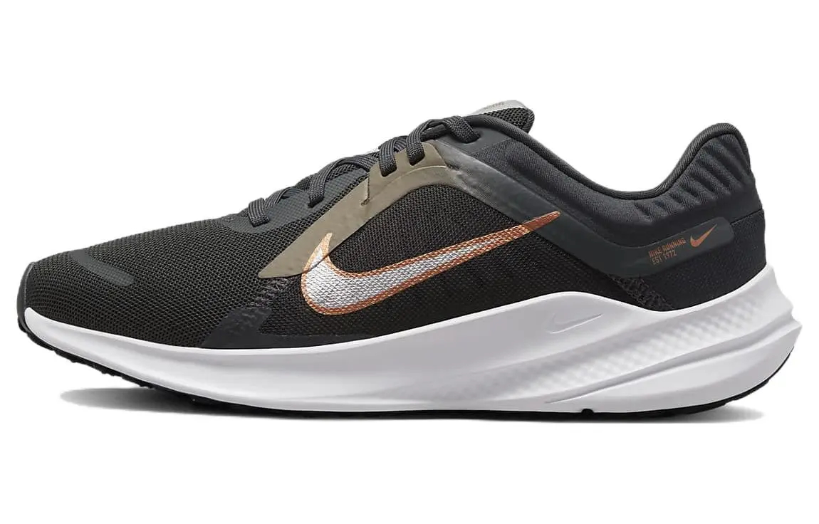 Nike Quest 5 Fabric Cushioning Slip Resistant Abrasion Resistant Low top Running Shoes Women's Black Green