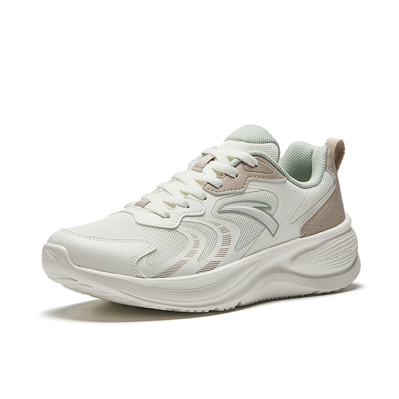 Anta Racing Mesh Lightweight Height Increasing Low top Running Shoes Women’s White Brown
