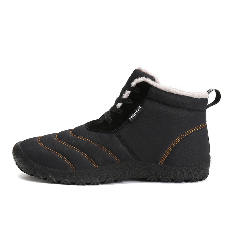 Leyang Versatile Comfortable Fleece Lined Mid top Outdoor Shoes Unisex Black