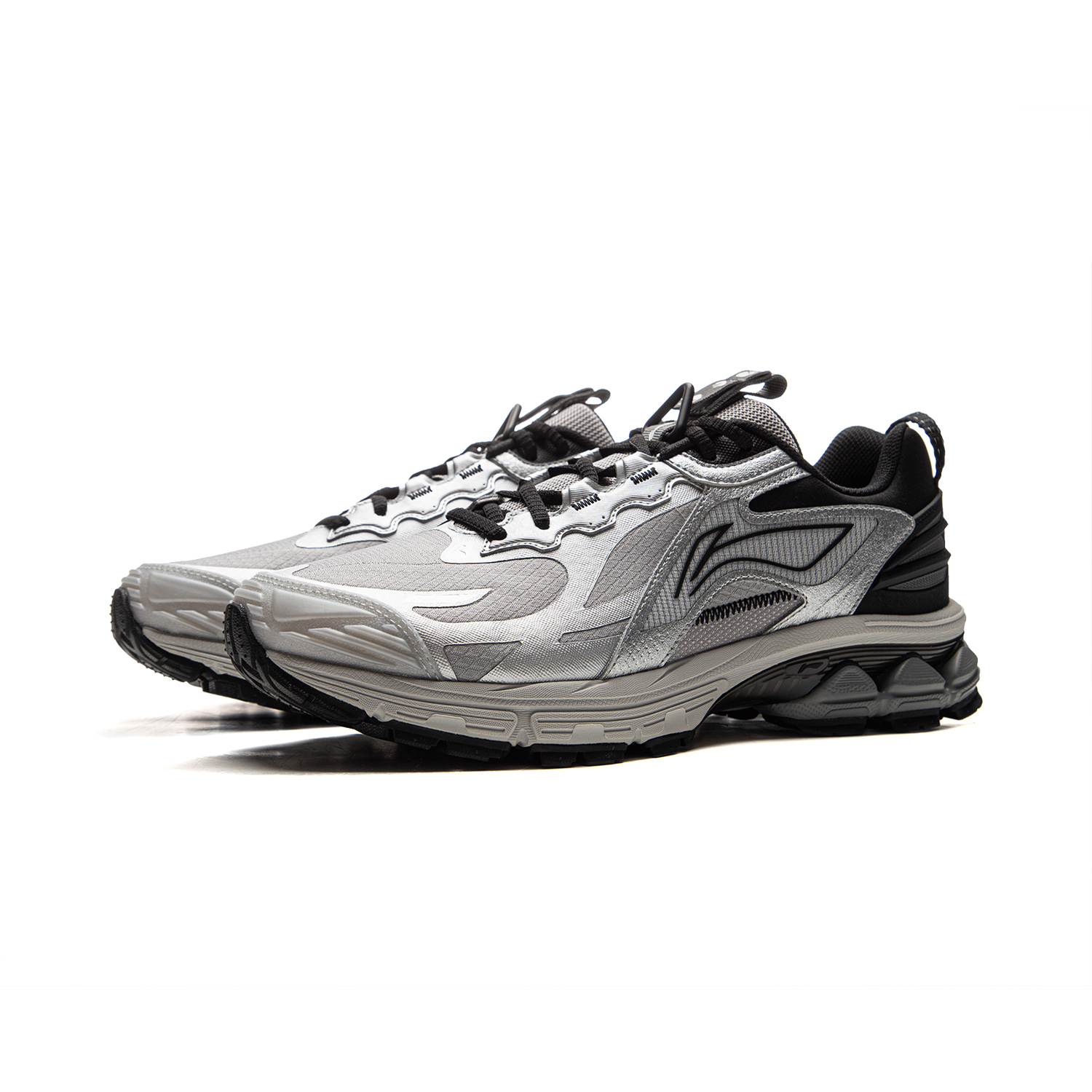 Li Ning Fuyao 2.0 Trail Textile, TPU Low top Long Distance Running Sprint Running Shoes Men’s Silver Gray