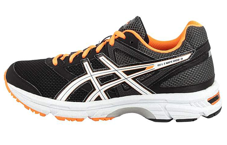 ASICS Gel Emperor Abrasion Resistant Low top Running Shoes Men's Black Orange