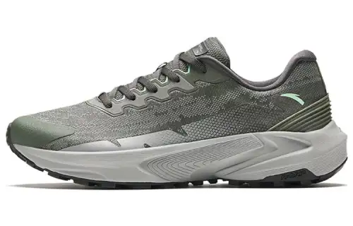 Anta Qilian Slip Resistant Abrasion Resistant Low top Trail Running Shoes Men's Asphalt Gray