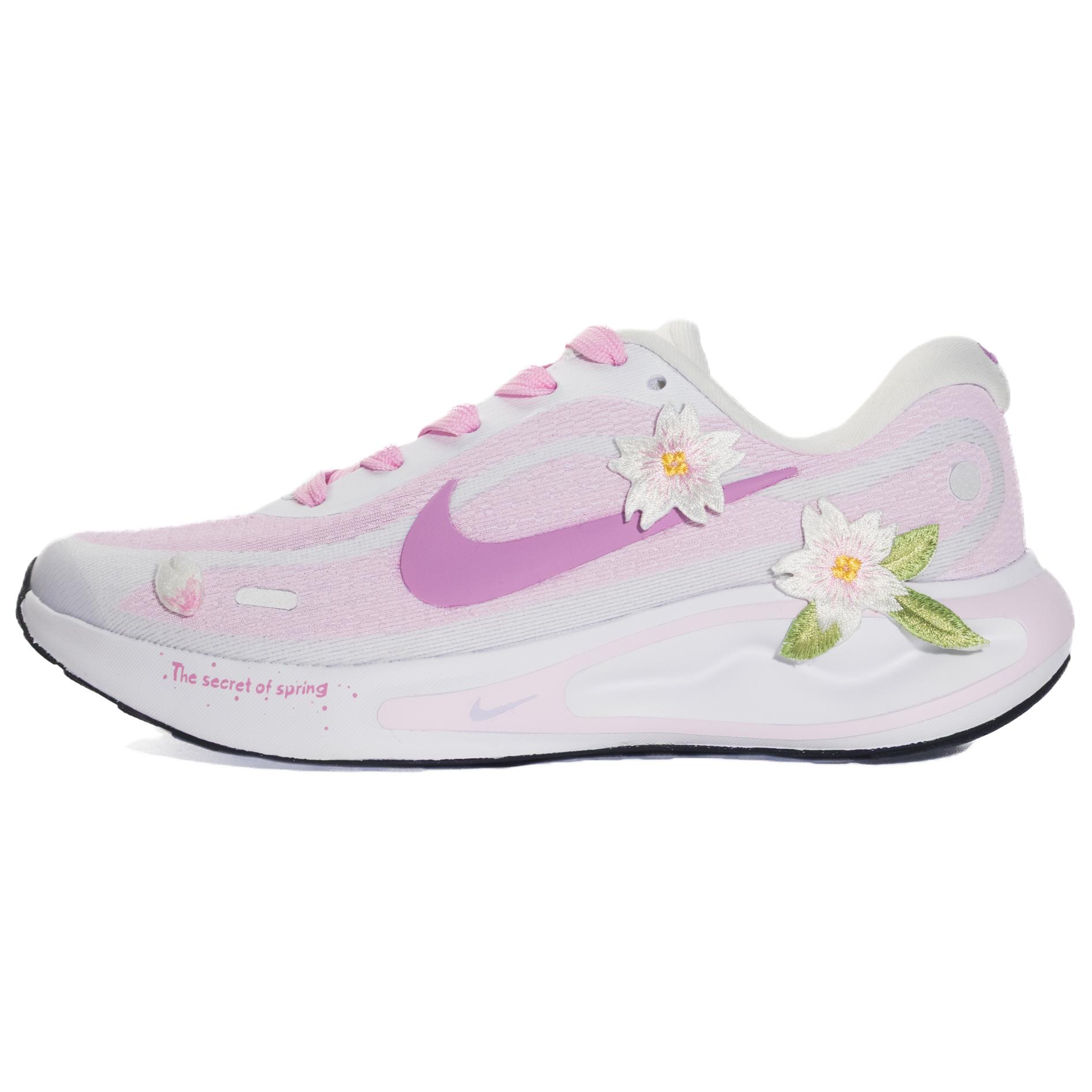Nike Journey Run Cushioning Abrasion Resistant Coverage Low top Running Shoes Unisex Pink
