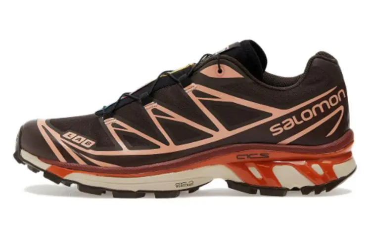 SALOMON XT 6 Cushioning Slip Resistant Abrasion Resistant Lightweight Low top Running Shoes Unisex Brown Orange