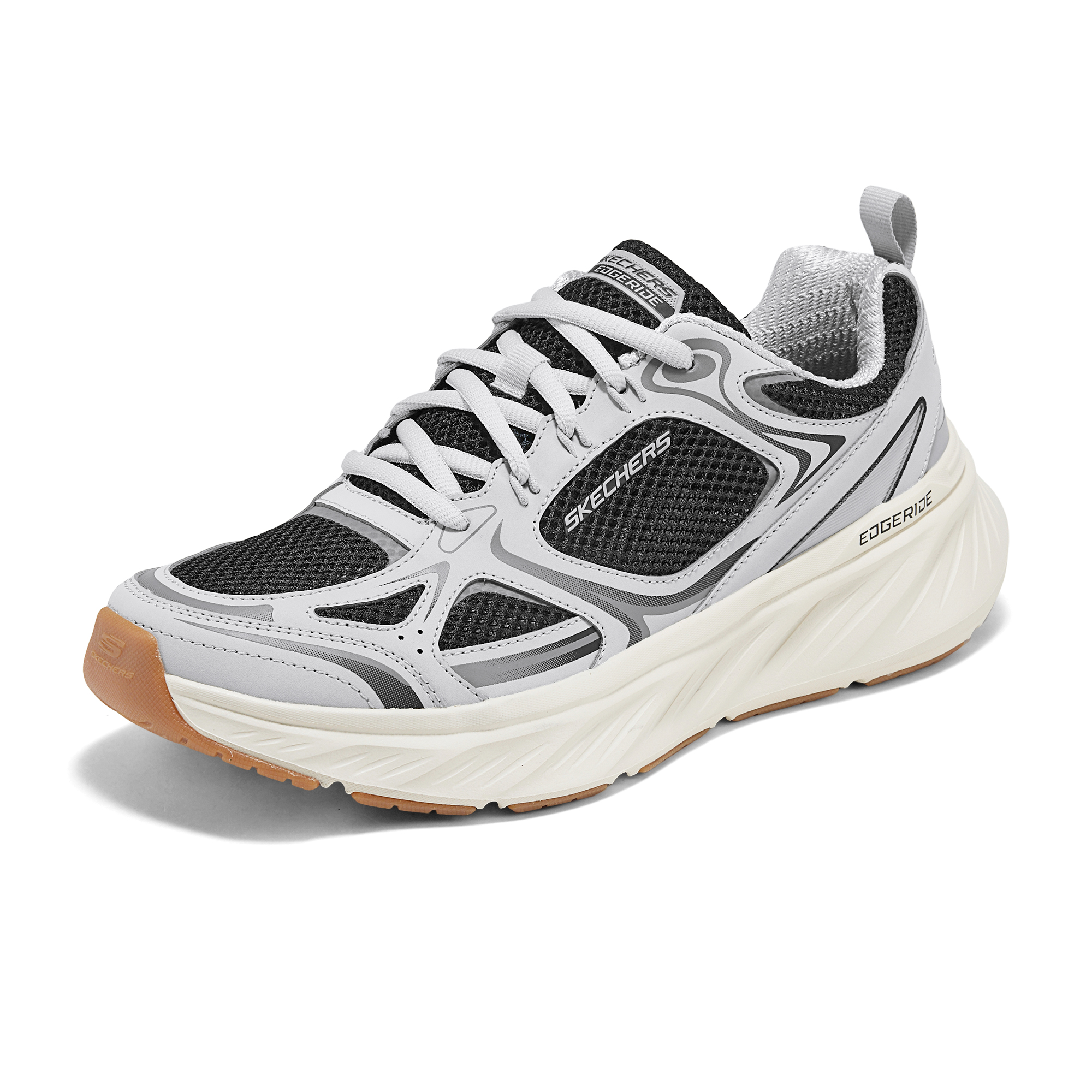 Skechers Edgeride Breathable Support Rebound Low top Casual Running Shoes Men’s Gray