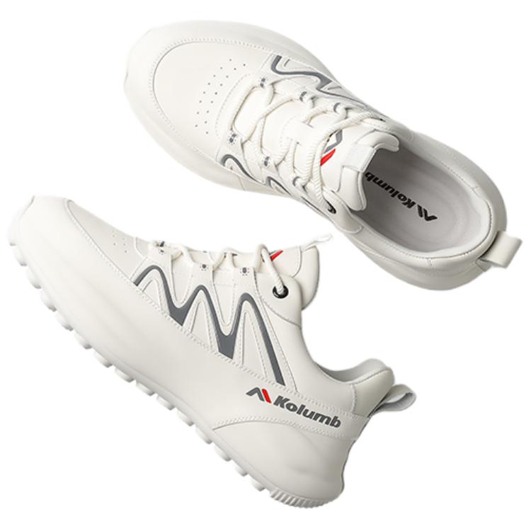 KOLUMB Slip Resistant Abrasion Resistant Cushioning Low top Casual Running Shoes Men’s White