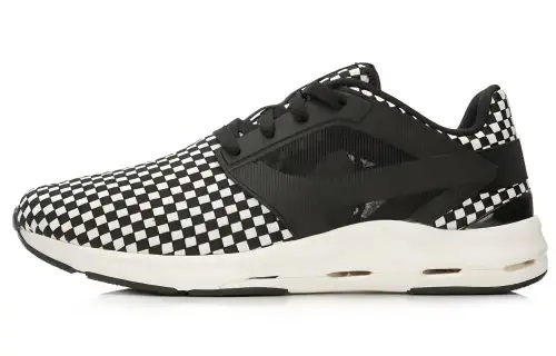 Li Ning Sports Life Collection Cushioning Slip Resistant Abrasion Resistant Running Shoes Men's Black White
