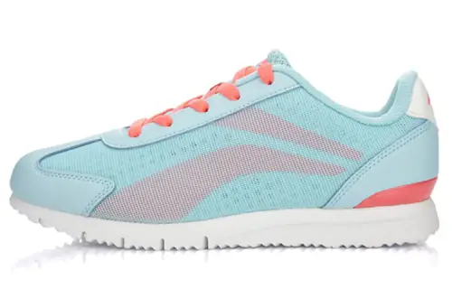 Li Ning Cushioning Slip Resistant Abrasion Resistant Low top Running Shoes Women's Light Blue