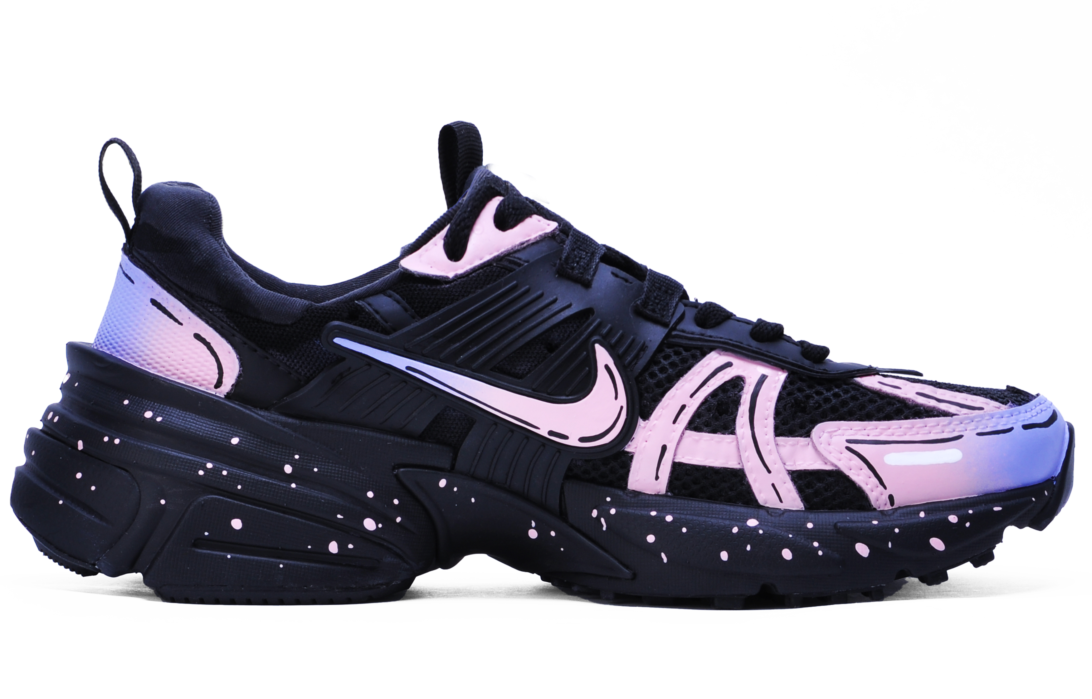 Nike V2K Run Slip Resistant And Breathable Slip Resistant And Breathable Low top Running Shoes Women’s Black Pink