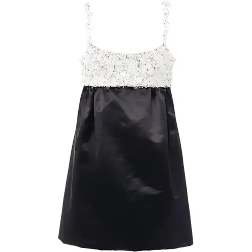MIU MIU Sleeveless Dresses Women's Black Square Collar Moderate