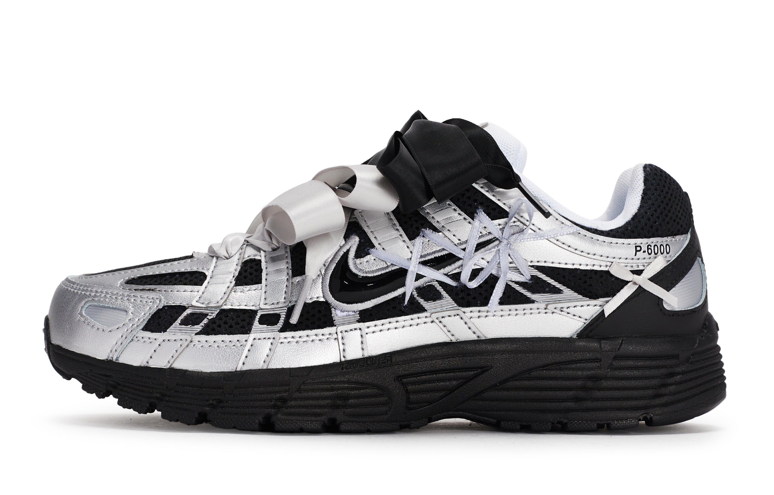 Nike P 6000 Slip Resistant Abrasion Resistant Low top Running Shoes Unisex Black Gray Silver
