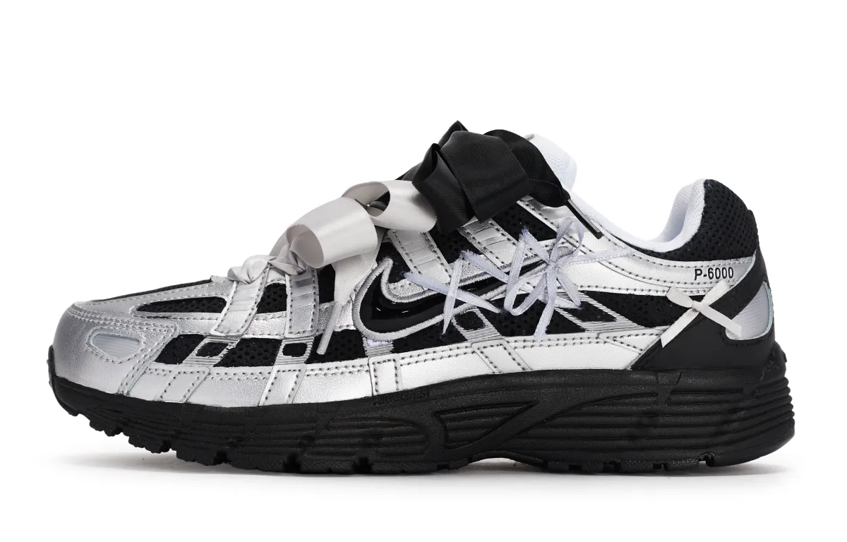 Nike P 6000 Slip Resistant Abrasion Resistant Low top Running Shoes Unisex Black Gray Silver