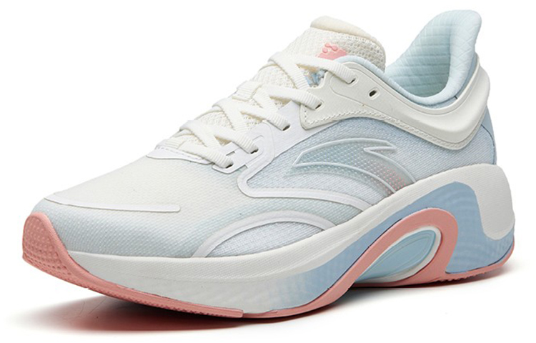 ANTA Running Collection Running Shoes Women’s Low Top Ivory White/Mirage Blue/Floating Cloud Red