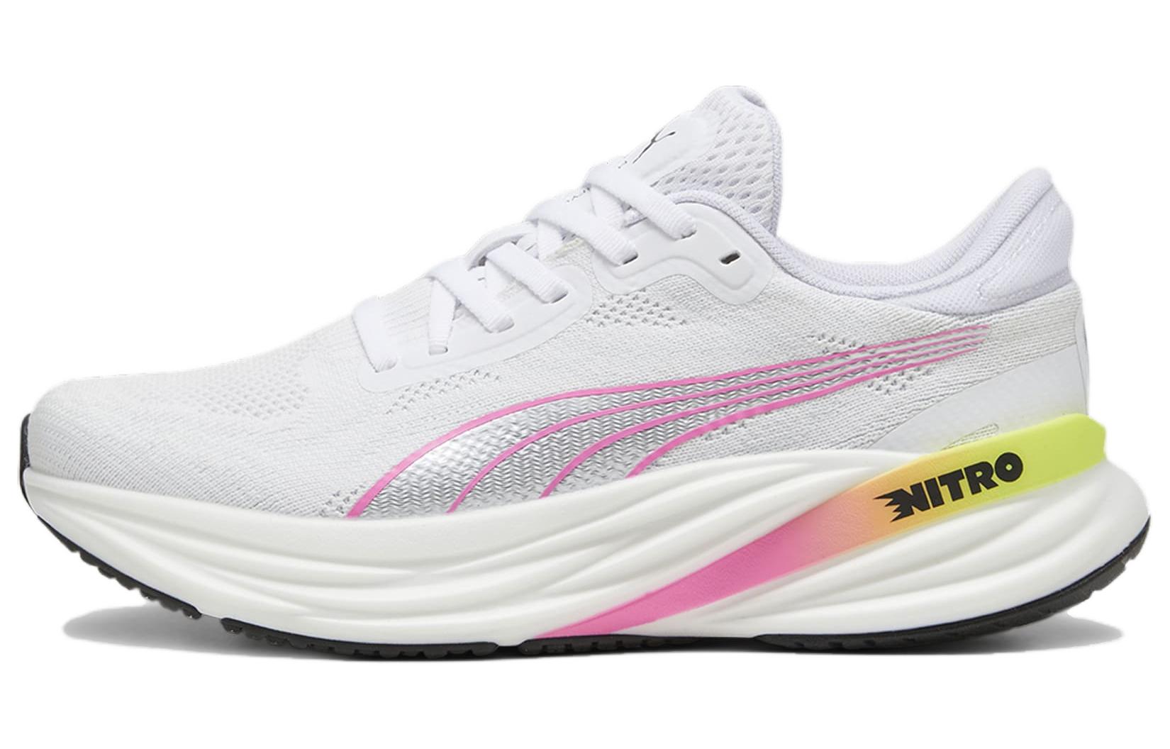 PUMA Magnify Nitro 2 Slip Resistant Low top Running Shoes Women's Gray Pink