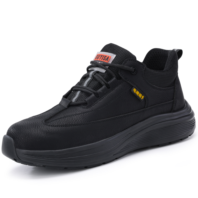 LANOUDUN Slip Resistant Impact Resistant Low top Outdoor Shoes Unisex Black