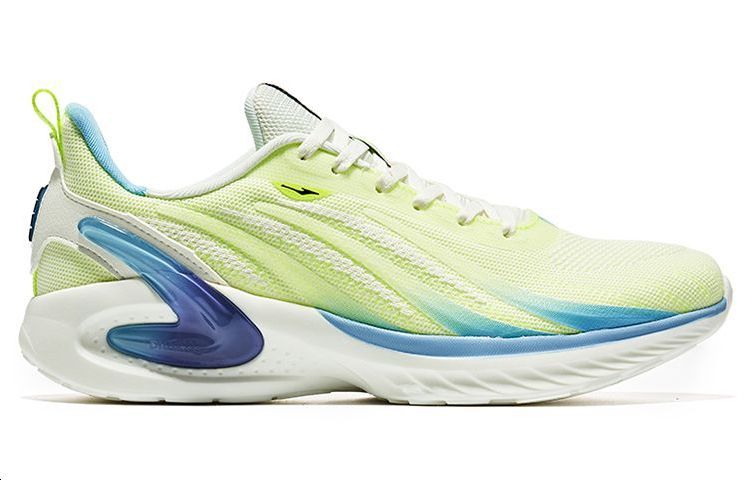 Erke Comfortable Slip Resistant, Abrasion Resistant, Rebound Low top Running Shoes Men’s Yellow Blue
