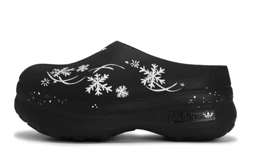 Adidas Originals AdiFOM Stan Smith Mule Abrasion Resistant Closed Toe Slippers Women's Black Silver
