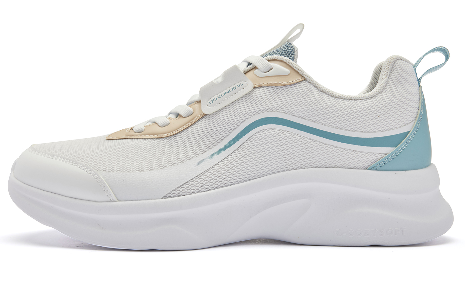 QIAODAN Cushioning Slip Resistant Abrasion Resistant Low top Running Shoes Men’s White Blue