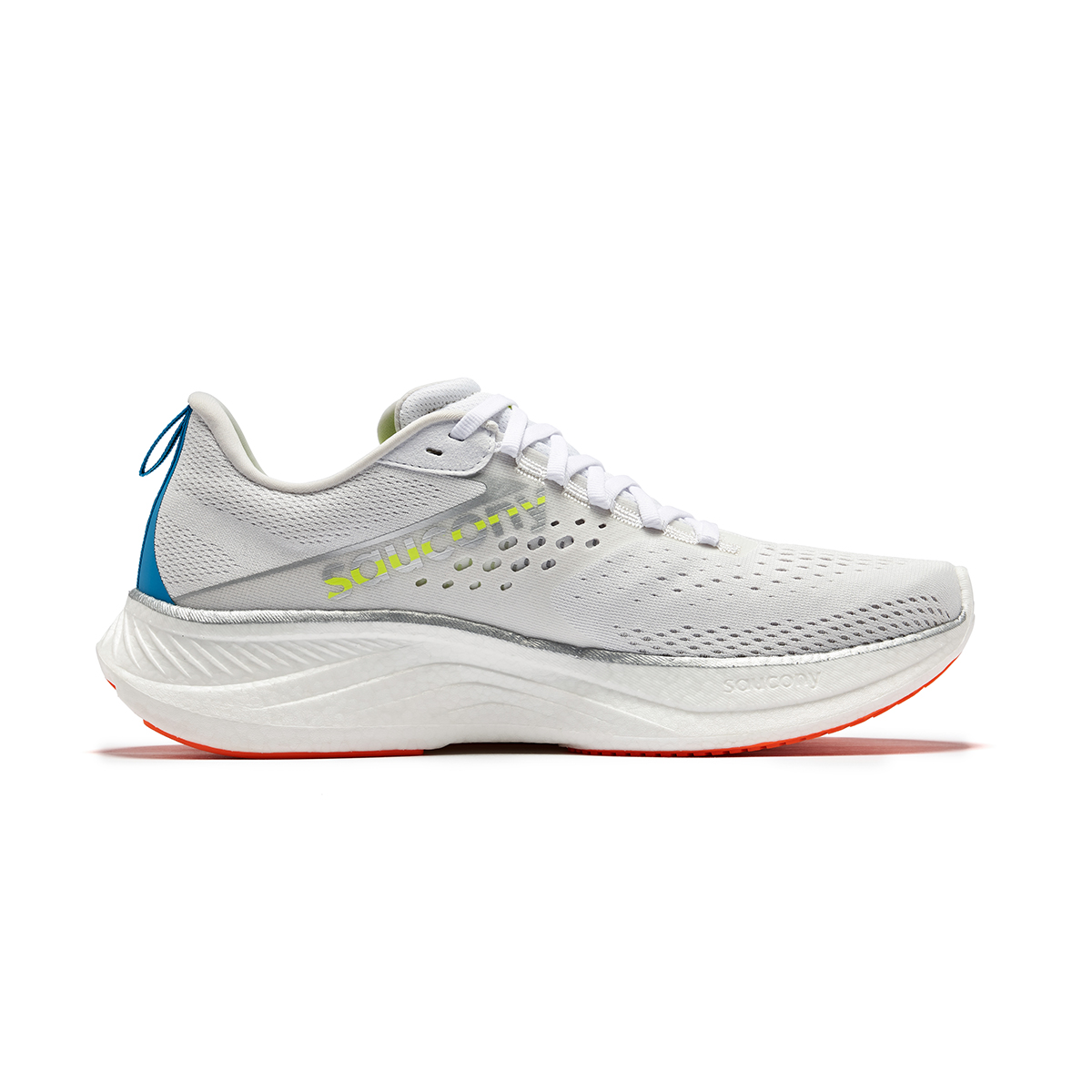 Saucony RIDE Yutuo 17 Fabric Cushioning Breathable Coverage Low top Running Shoes Men’s White Silver