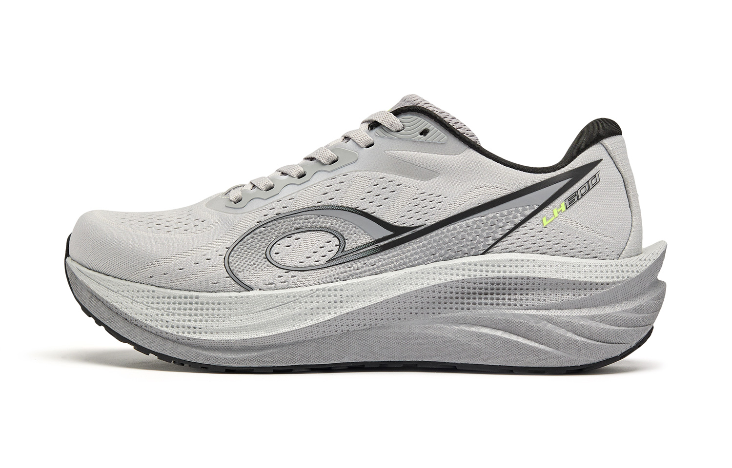 QIAODAN Steering 600 Running Shoes Men’s Low Top Snow Gray Black