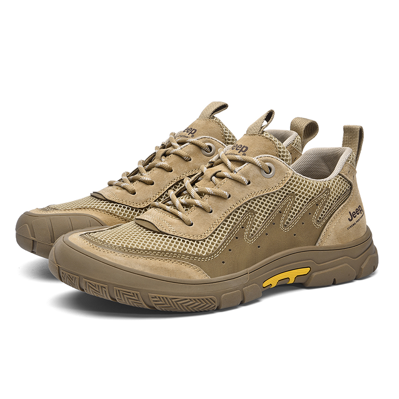 Jeep Comfortable Slip Resistant And Breathable Mid top Running Shoes Men’s Khaki
