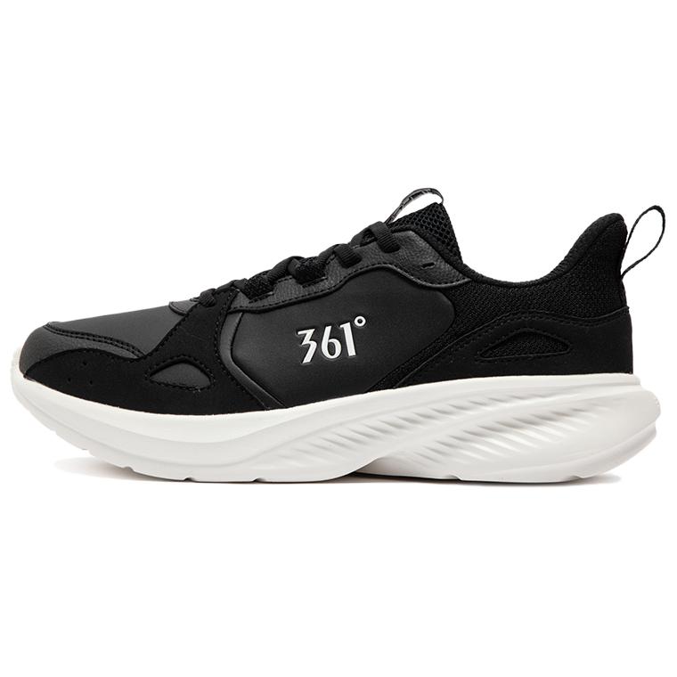 361° Mesh, Synthetic Leather Abrasion Resistant Rebound Low top Casual Sprint Running Shoes Men’s Black White